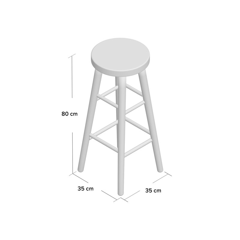 Solid Wood Counter Stool, Red