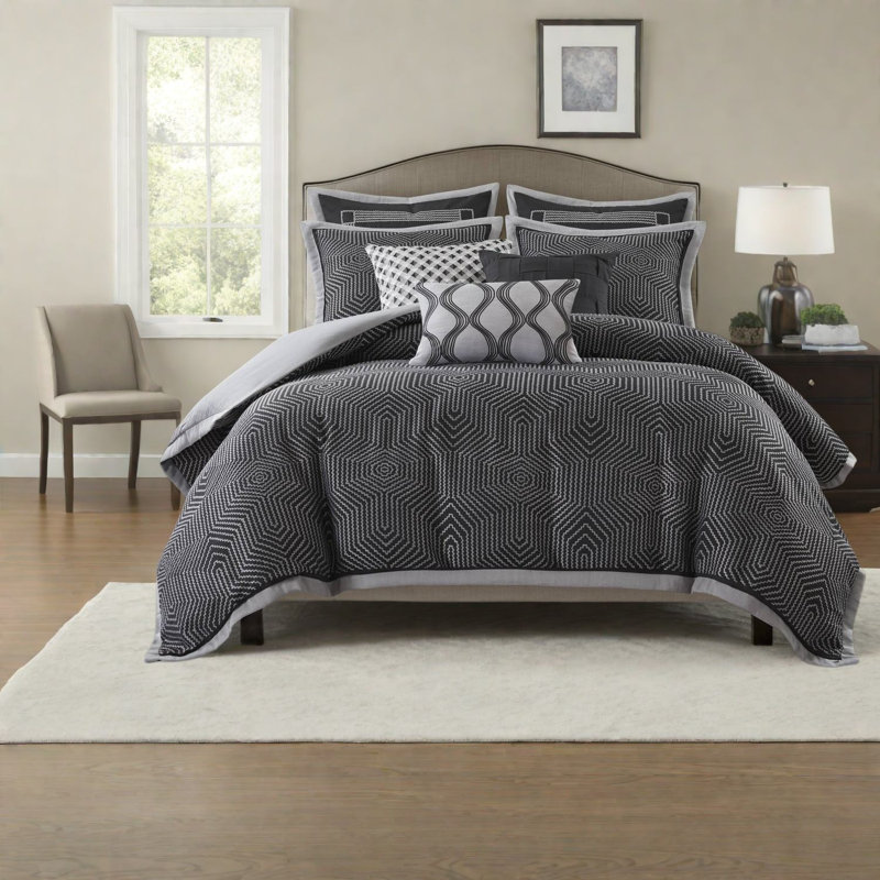 Ensemble de literie pour grand lit 8 pièces en jacquard de polyester Premium Home Premium