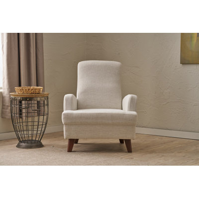 Élégant fauteuil à oreilles 30,0 po x 35,8 po x 34,3 po | Structure en bois massif, tissu chenille 100% polyester | Siège confortable de 17,3 po de hauteur, 5,5 po de hauteur des pieds | Ajout élégant au décor du salon et du bureau
