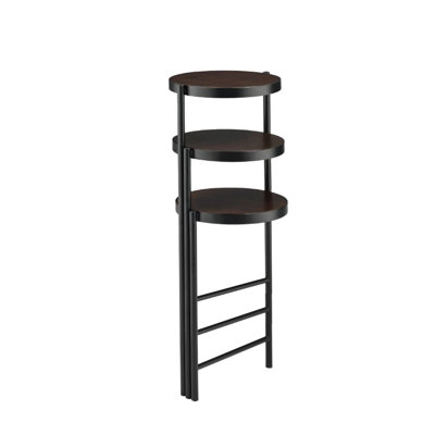 Three - Tier Foldable Plant Stand In Black With And Open Back, Ideal For Office Decoration, 18 Wide, 19 Deep, 30 Tall, 9 Lb Heavy Multi Tiered Frame 3