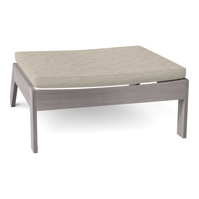 Repose-pieds Ashland en teck Adirondack - Huître, Welt, Lin Dove Sunbrella®, Huître teck