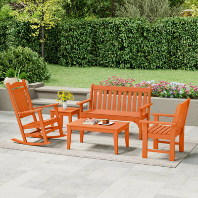Ayling Poly 5-Piece Bench & Rocking Chair Set