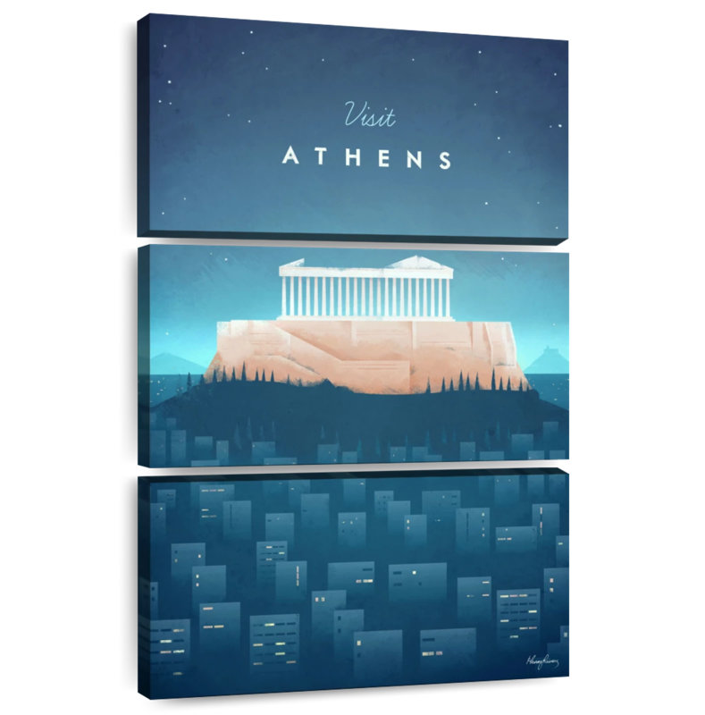 Masam Athens Vintage Travel Poster, 50" H x 32" W
