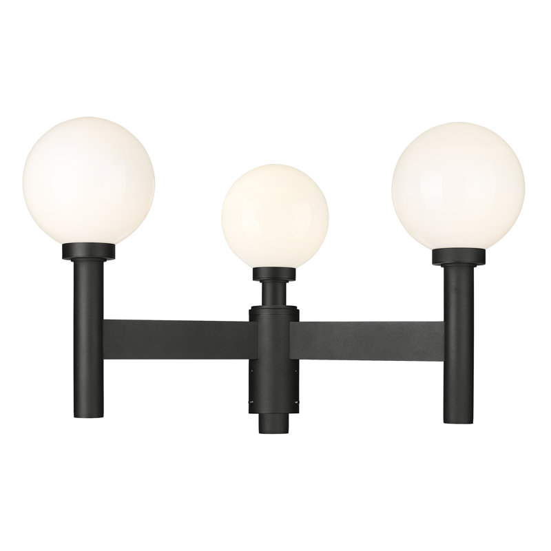 Tête de lanterne noire 3 lumières Milliken, Givré, H 18 po x l 30 po x P 30 po