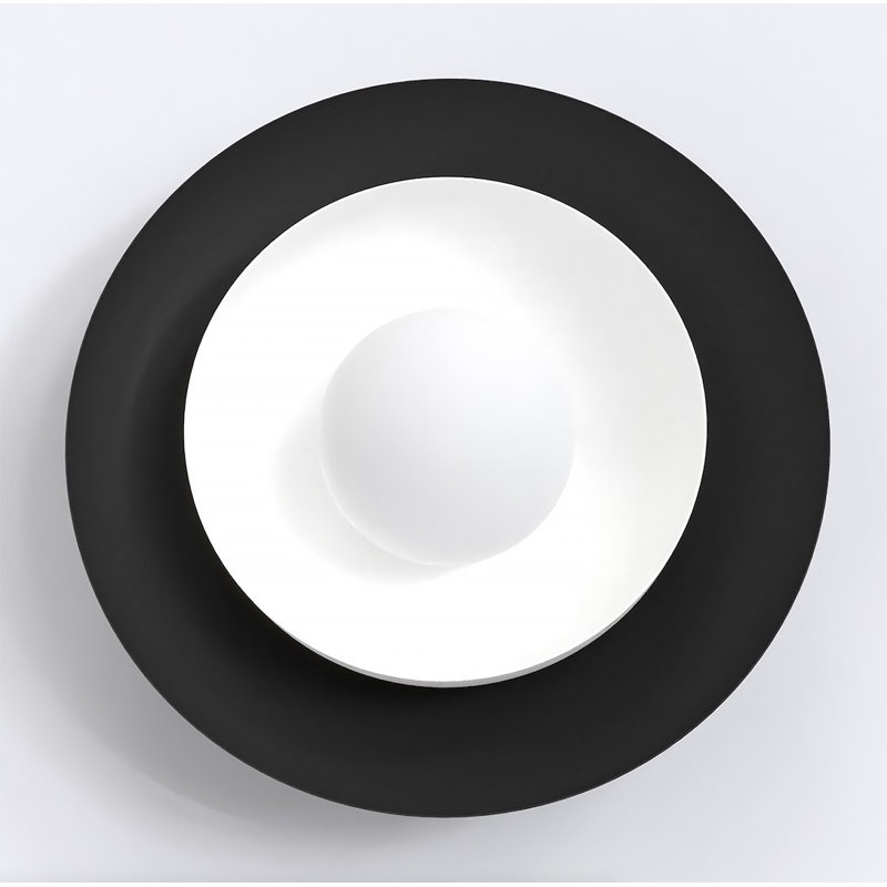 Steel Flush Mounted Sconce, Black/White
