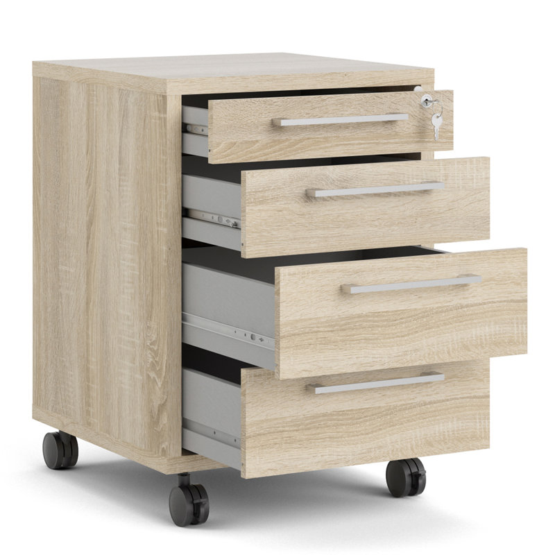 Eggen 4 Drawer Filing Cabinet, Oak