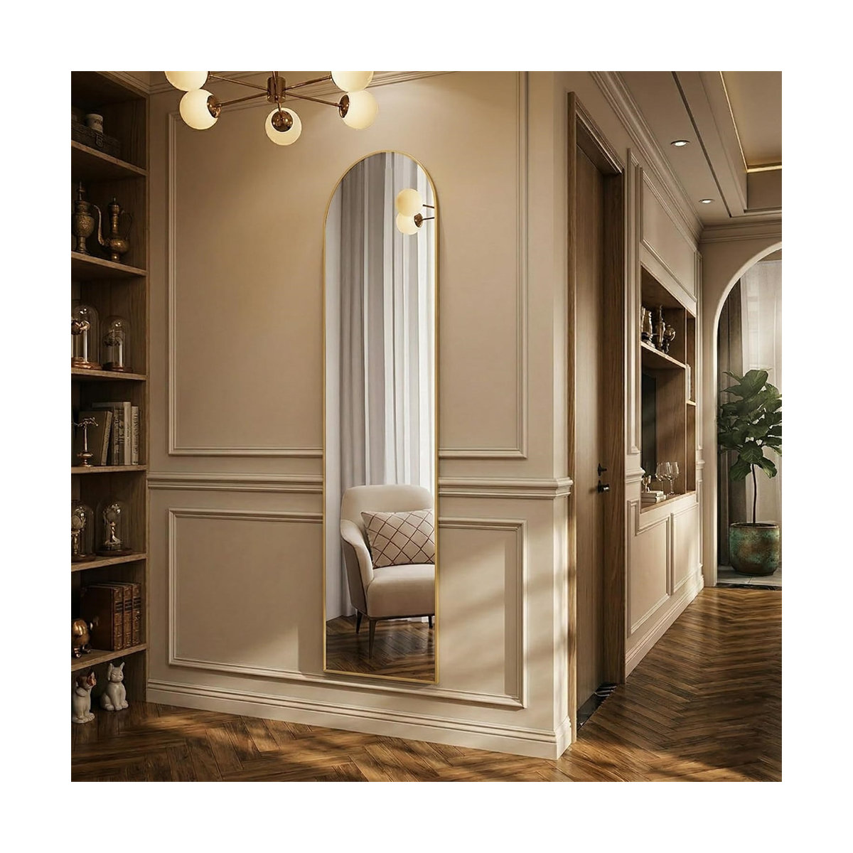 Mercer41 61-Inch Full Length Mirror, Gold | Wayfair