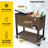 Permasteel - 80QT Wood Grain Rolling Patio Cooler with Divider - Brown-50654735-116226752