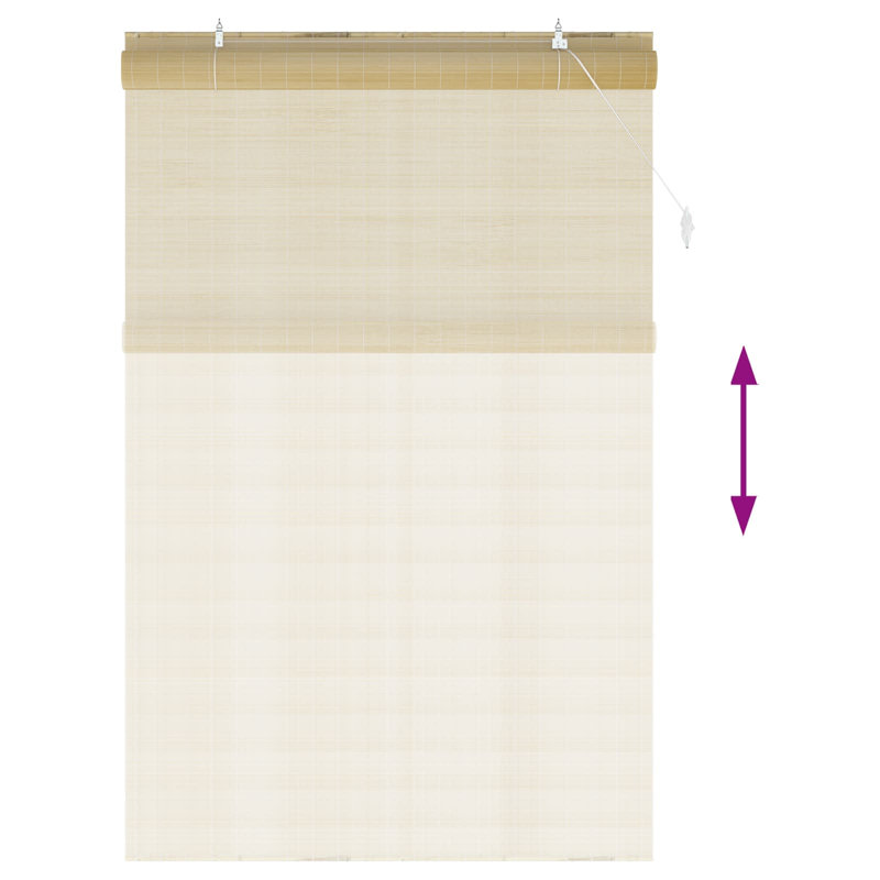 Bamboo Roller Blind, 160 cm W x 220 cm L, Natural