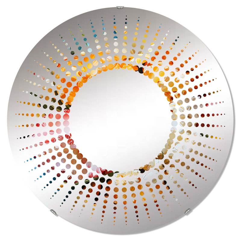 Coloré Popcorn Rhapsody - Miroir décoratif Starburst | Rond, 23,6 po x 23,6 po