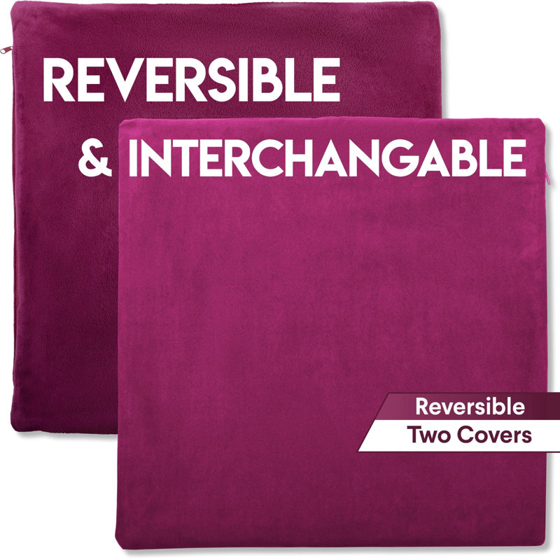 2 pièces luxueuses en duvet carré haut de gamme, Framboise coulissante, 18 po x 18 po