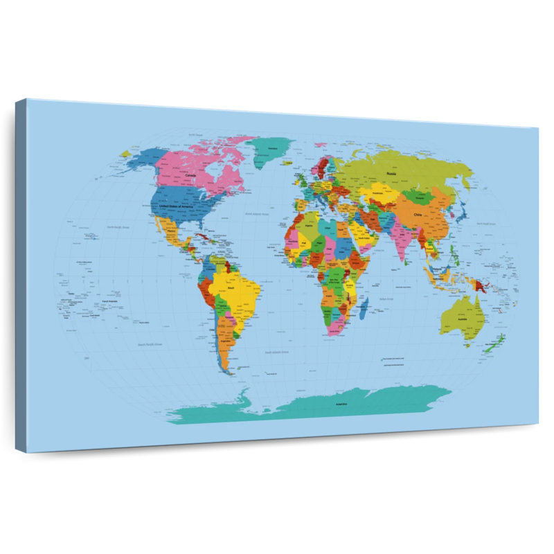 Carte du monde Aliaz, H 16 po x l 24 po