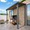Pavillon de jardin à toit rigide avec toit incliné en acier galvanisé