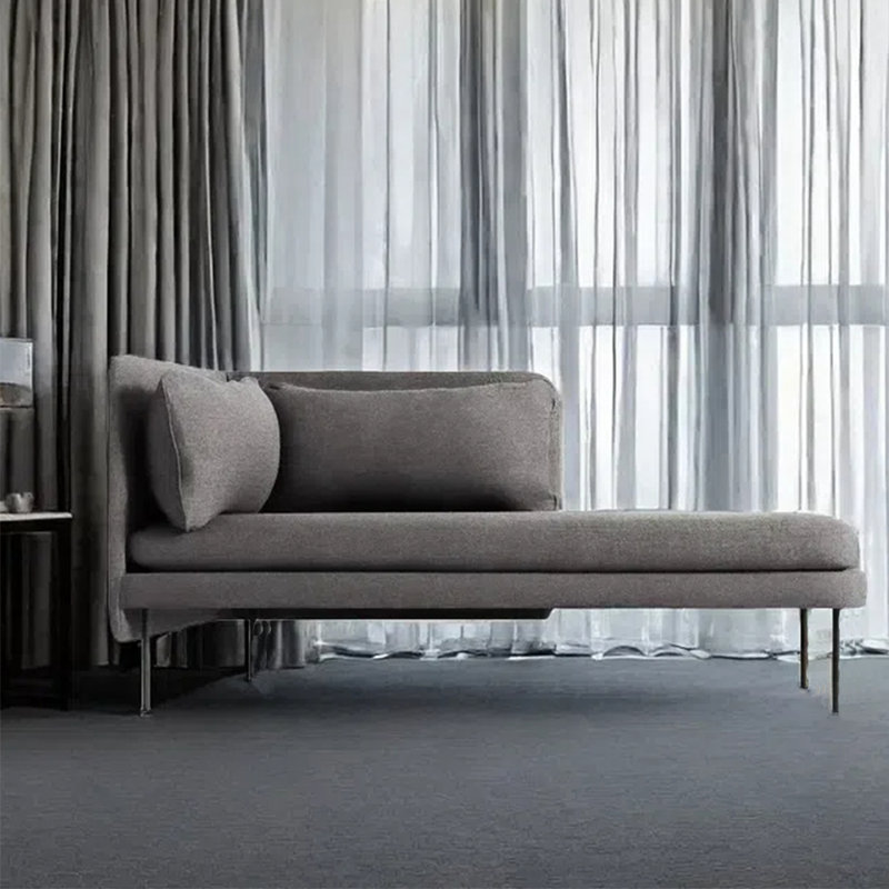 Chaise longue de loisirs simple et élégante, Orienté à gauche (vu de face), Gris