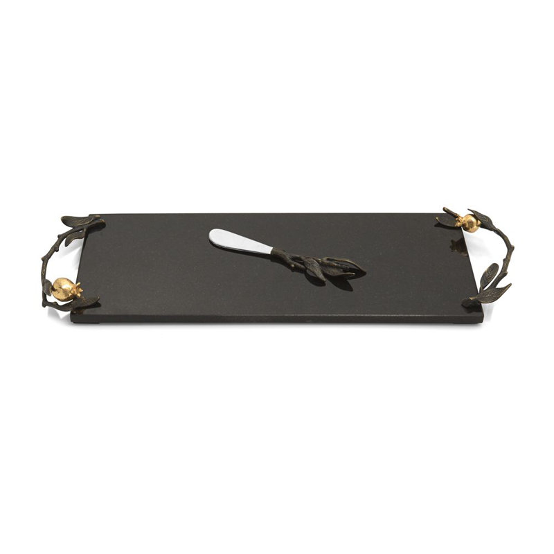 Pomegranate 17.25" L Cheese Board with Knife