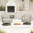 Heitzman 2-Piece Aluminum Outdoor Patio Swivel Chair With Gray Cushions
