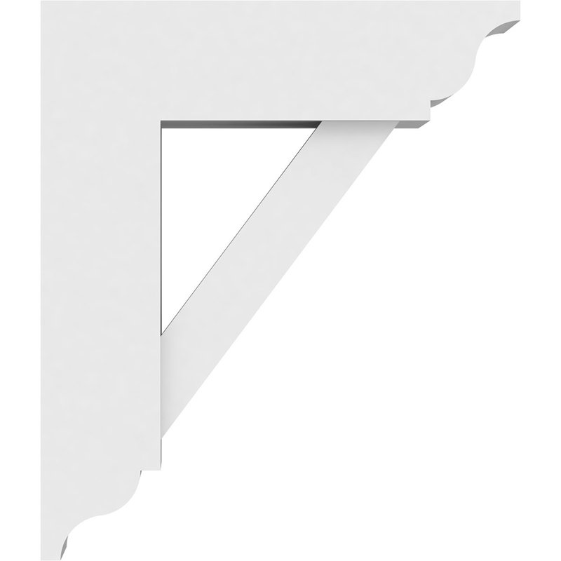 Support standard en PVC de qualité architecturale avec extrémités traditionnelles, H 14 po x l 3 po x P 12 po
