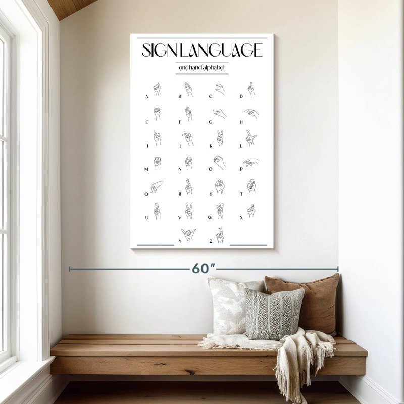 Keiri Sign Language Chart, 48" H x 32" W