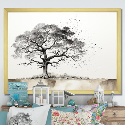 " Grey Minimalism Baobab Tree II "