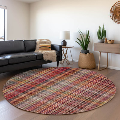 Premium Machine Washable Cerrito AMF541 Red Rug