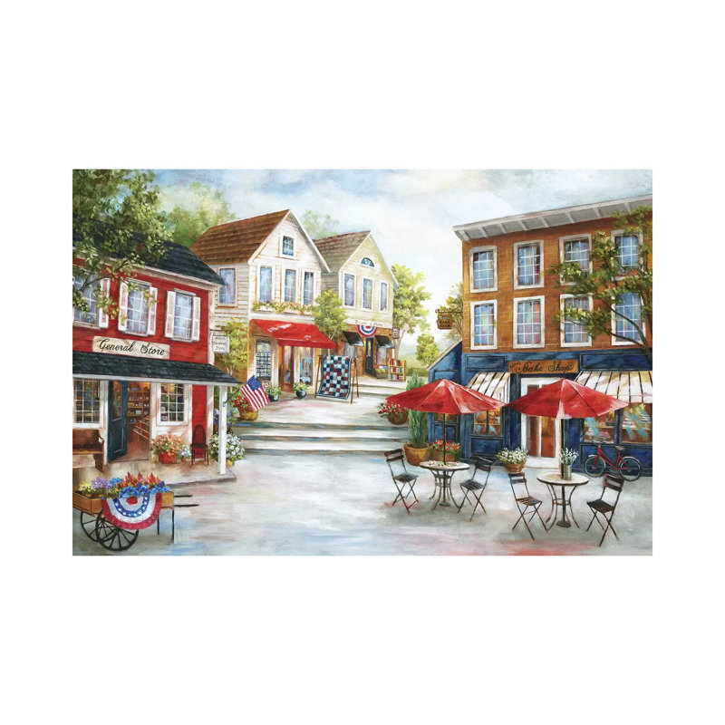 " Home Town Charm " by Nan, Wrapped Canvas, 8" H x 12" W x 0.75" D