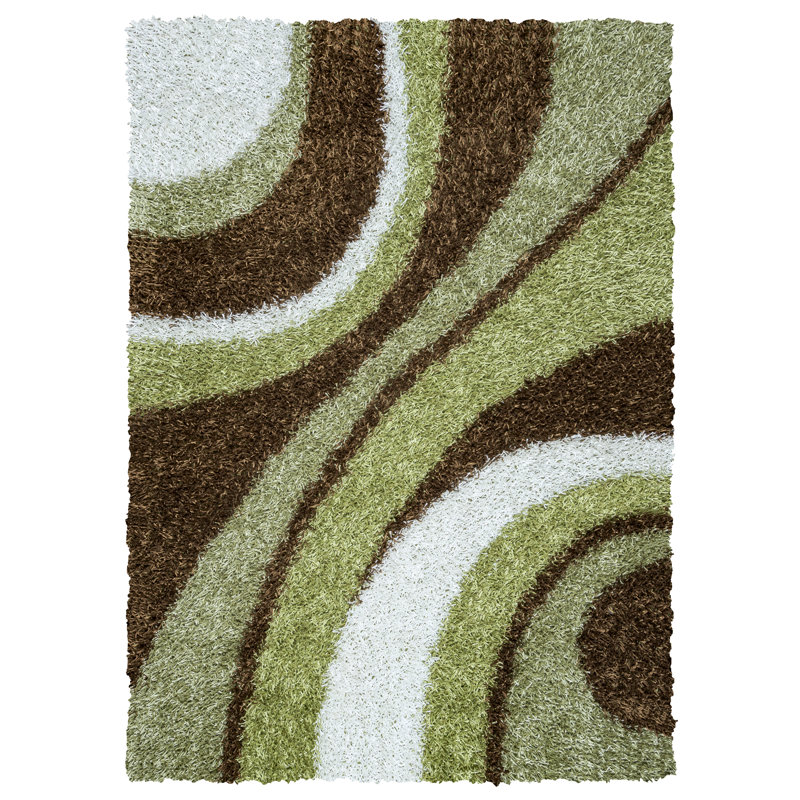 Tapis vert touffeté à la main, Rectangle 5 pi x 7 pi