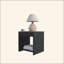Black Nightstand With Open Storage-2053021115