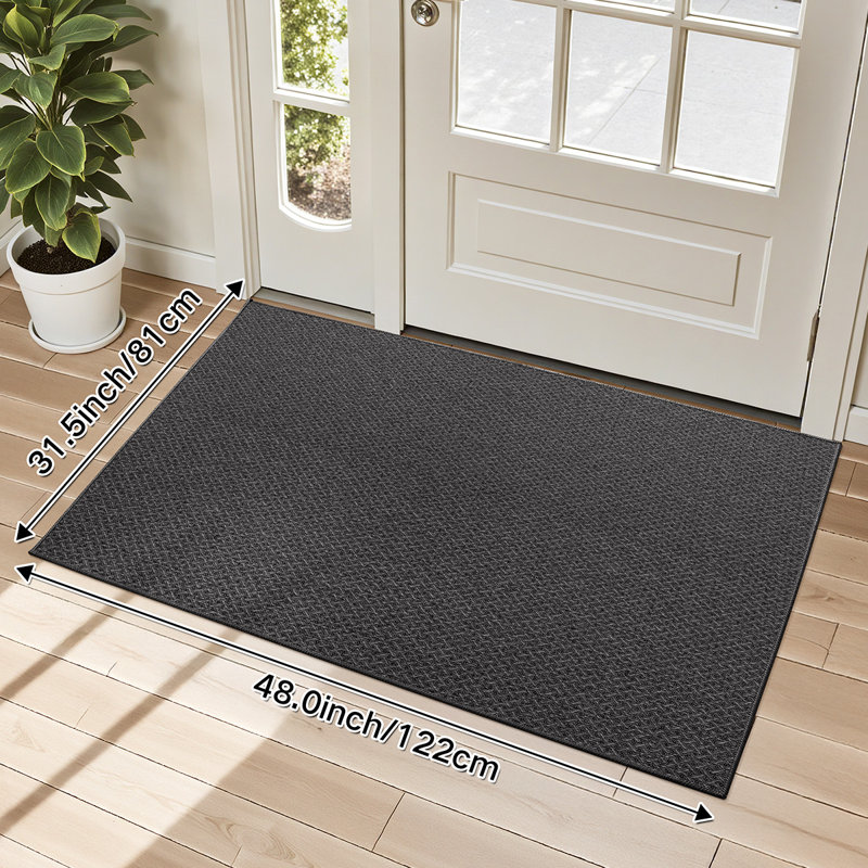 Non-Slip Mother's Day Indoor Doormat, 81cm W x 122cm L, Dark Grey