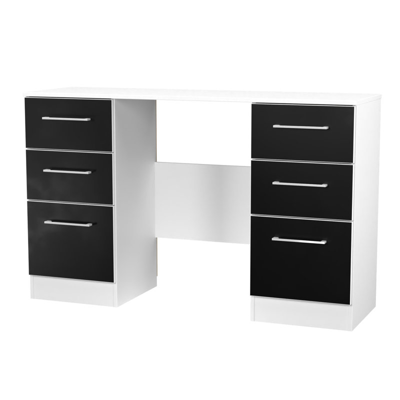 Taimi Double Pedestal Desk IN Black Matt