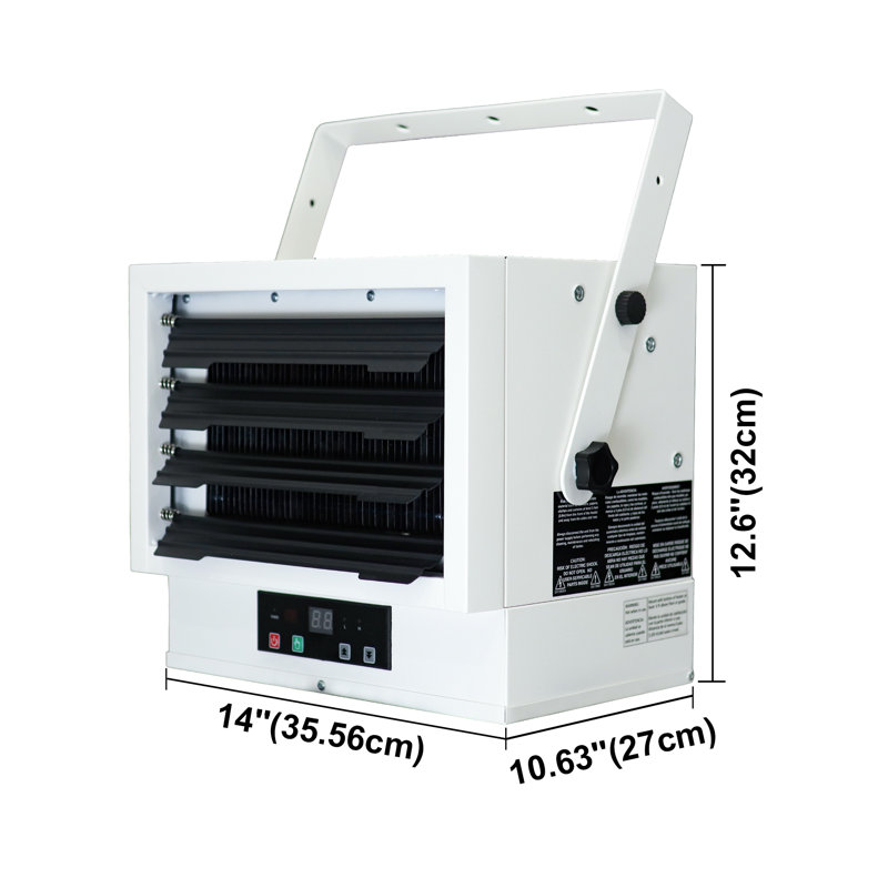 5000W 240V Garage Heater, Wall/Ceiling Mount with Remote & Thermostat