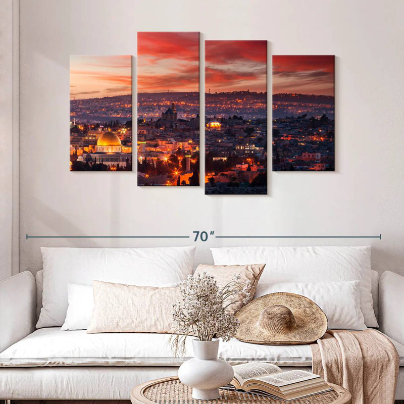 Hannes Jerusalem At Sunset, 32" H x 52" W