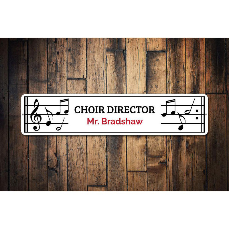Enseigne de chorale en aluminium, H 4 po x l 18 po x P 0,04 po