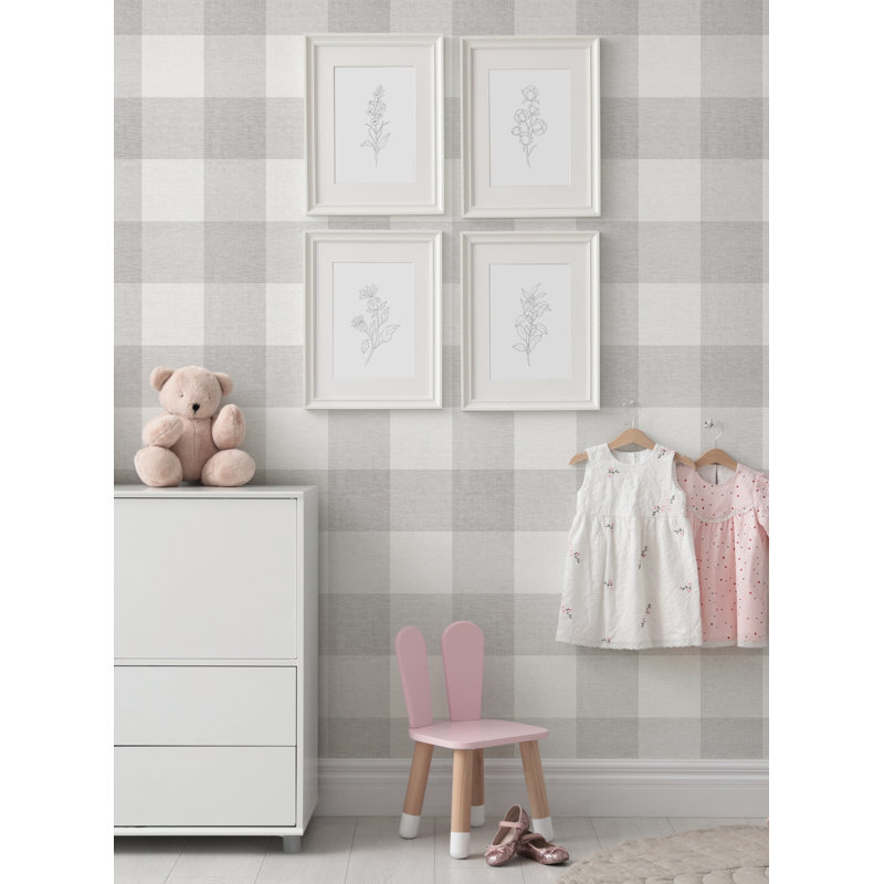 Panneau de papier peint Markaylah, L 2 pi x H 18 pi, Gris