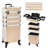 Stylish Rolling Makeup Case With Wheels, 5-In-1 Transformable Cosmetic Trolley With Crystals