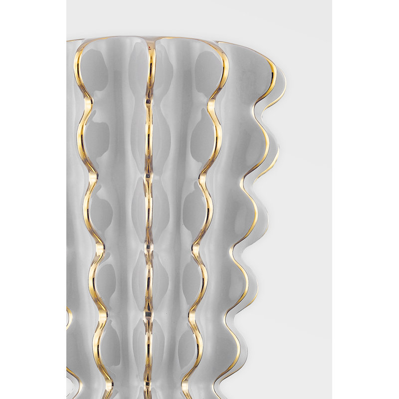 Esperanza 2 Light Wall Sconce, Ceramic Gloss Gray
