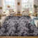Modern Tie-Dyed Plush Area Rug With Soft Velvet Surface And Thick Sponge Inter Layer, Fluffy Area Rug Is Covered With Plenty Of Anti-Slip Grip Spots