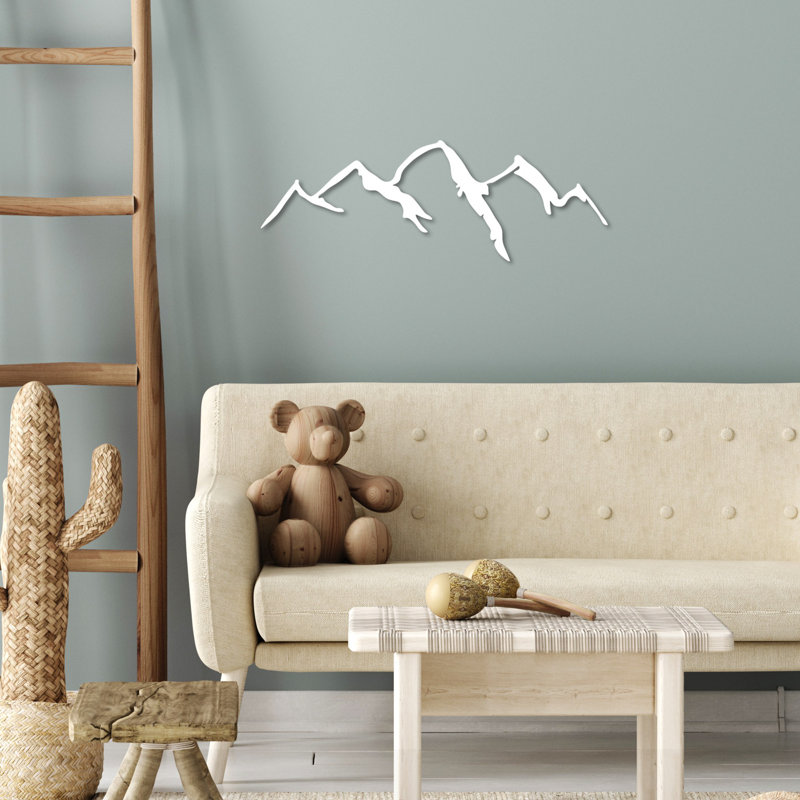 Elegant Decorative Metal Wall Accessory, White, 25.9 x 9.1 inches | 100% Metal Construction, Thickness: 0.06 inches | Easy Wall Mount with Back Piece, Stylish Home Decor for Any Room