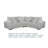 Ezo 3Pc Modular Sectional Sofa Set, 6 Pillows, White Ribbed Polyester-118445176