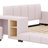 Upholstered Grounded Bed, Mother & Child Bed With Bedside Desk And Little Round Stool-867775451-867775452