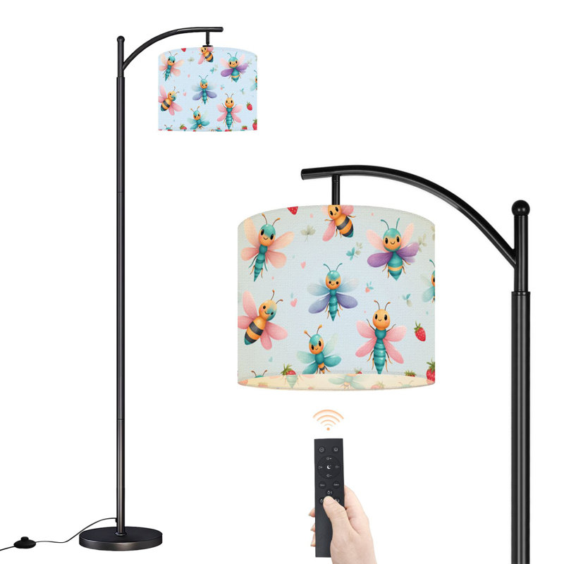 Arc Floor Lamp Dragonfly 3d character file seamless for decorating all fashion Floor Lamps with Remote LED Lights Adjustable Lamp Shades Tall Standing Lamps for Reading Office Living Room