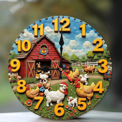 farm animals barn yard clock