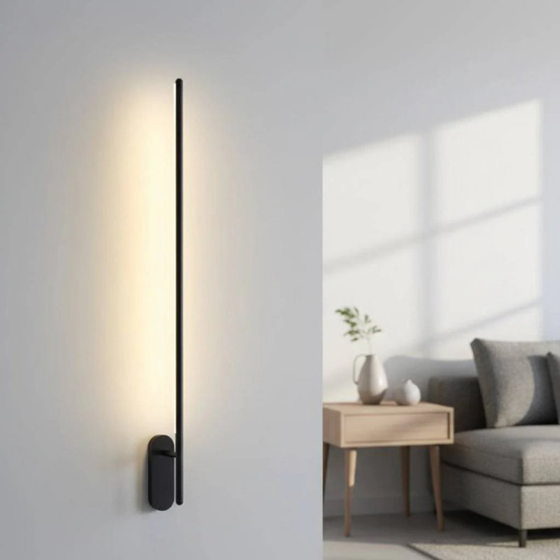 UltraBeam Black Indoor LED Wall Light 10 Watt LED 1000 Lumens Height 900mm