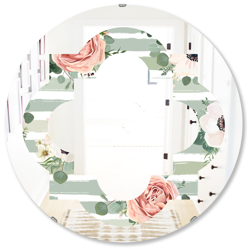 Miroir mural Floral V, H 31,5 po x l po