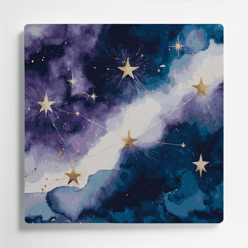 Art mural bleu en métal Space Cassiopeia