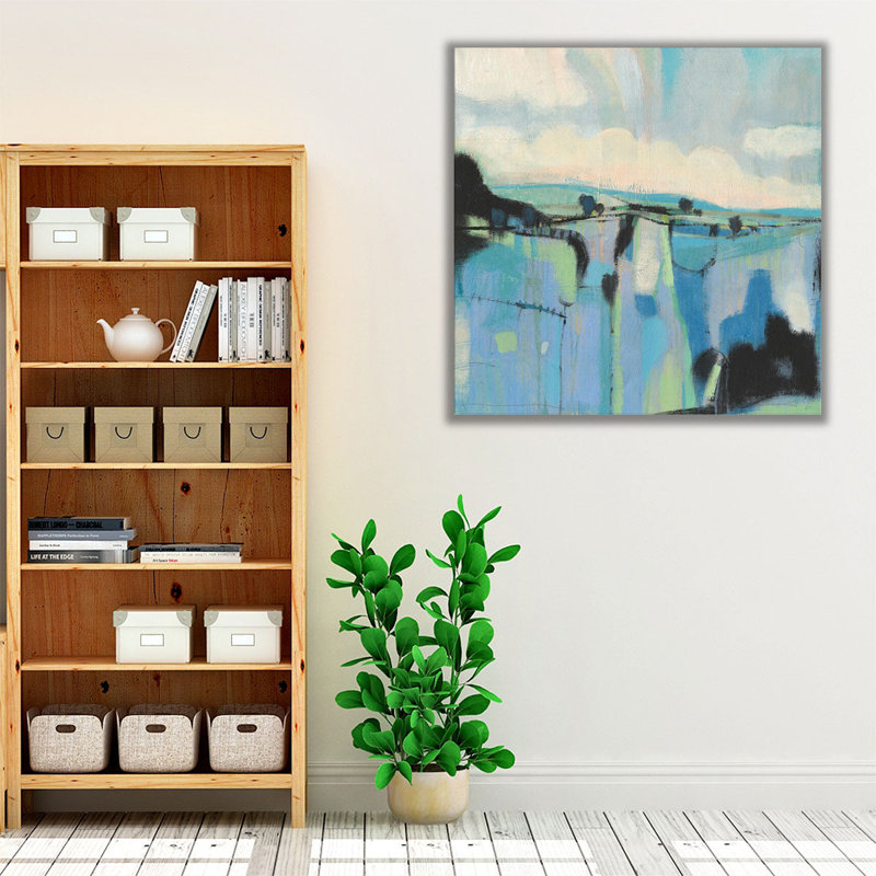 «Abstract Shades of Blue I», reproduction d'art sur toile, H 12 po x l 12 po