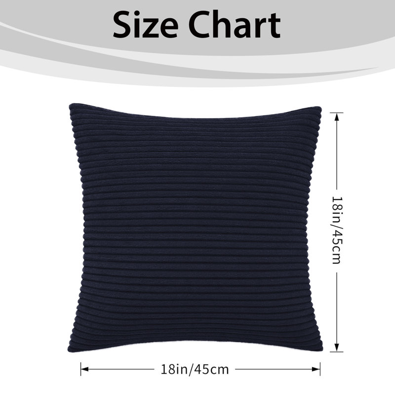 Aspire Homeware Striped Square Velvet Cushion Cover, Navy, Pack of 4