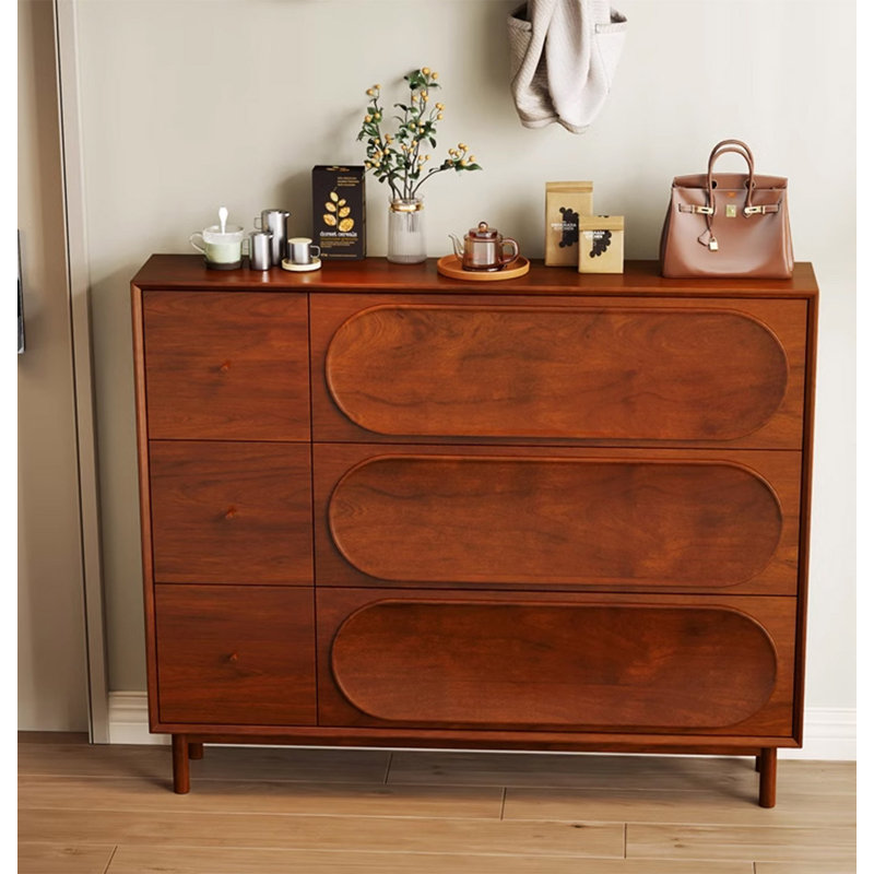 47.24" Brown Rectangular Solid Wood Shoe Storage, Brown