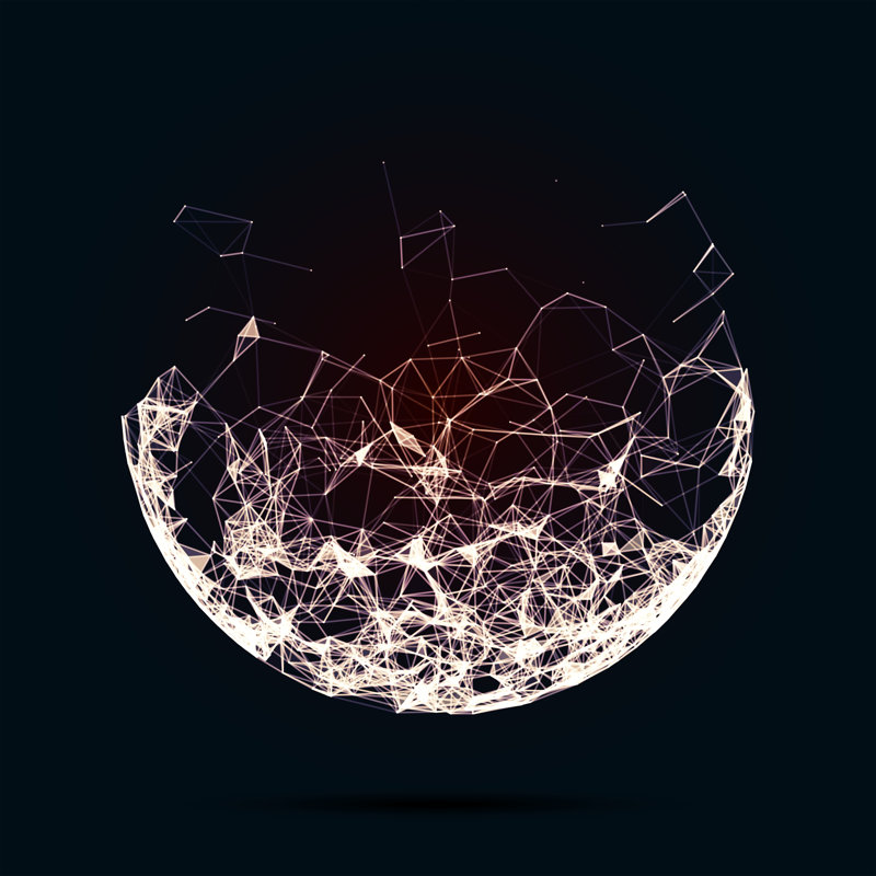 Abstract Mesh Spheres by Whilerests - Wrapped Canvas Print, 30cm H x 30cm W x 3.8cm D