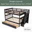 Lit superposé double sur 3 tiroirs avec tablettes Graidys par Harriet Bee-86855324-129677026