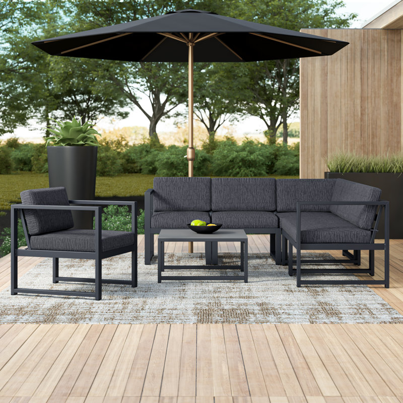 Umberto 6 - Person Patio Conversation Set with Cushions